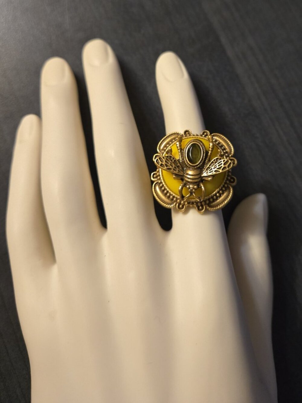 New Gold Designer Big Bee Ring adjustable